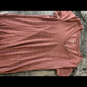 maroon v neck shirt sleeve